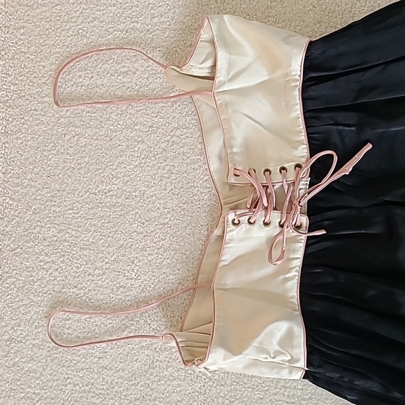 EUC VINTAGE RARE Ingwa Melero 100% corset empire waist Silk mini dress sz L - Picture 10 of 15